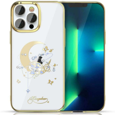KINGXBAR Moon sorozatú luxus tok Swarovski kristályok iPhone 13 Pro Gold (Virág) tok és táska