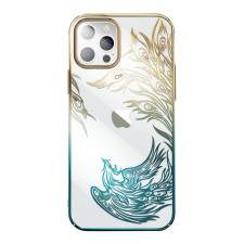 KINGXBAR Phoenix Swarovski Apple iPhone 14 gold-blue tok és táska