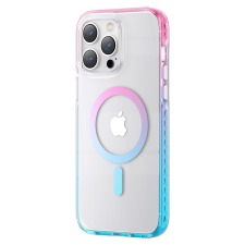 KINGXBAR PQY Ice Crystal Series mágneses tok iPhone 14 Plus MagSafe rózsaszín és kék tok és táska