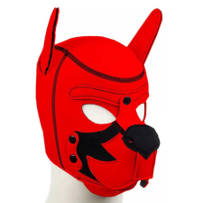kinky puppy Puppy Fox – piros-fekete neoprén maszk érzéki játékokhoz játék kutyáknak