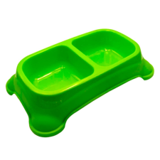  Kisállat etető és itató duplatál - Nagy, Zöld kutyatál