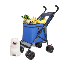  Kisállathordozó, robusztus felépítésű, összecsukható kivitel, kék szállítóbox, fekhely kutyáknak