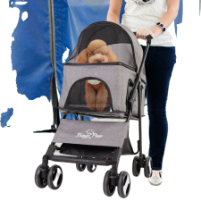  Kisállatkocsi, vízálló esőhuzat, könnyű egyszeri hajtás, Szürke kutyafelszerelés