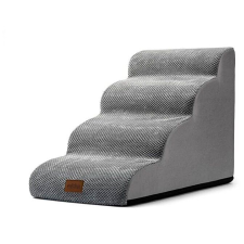  Kisállatlépcső, 4 lépcsőfok, vízálló anyagból, szürke, könnyen tisztítható kutyafelszerelés