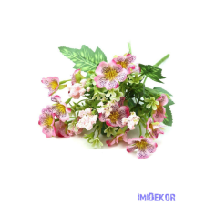  Kisfejű árvácska csokor 28cm - Rózsaszín dekorációs kellék