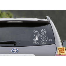  Kislányka fiúval autósmatrica autó dekoráció