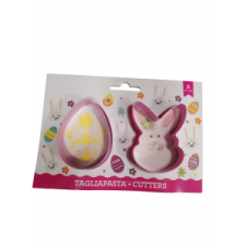  Kiszúró forma 2 részes húsvéti nyúl és tojás mûanyag rózsaszín T13117 konyhai eszköz