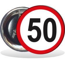 Kitűző, Behajtani tilos 50. születésnapra, 58 mm ajándéktárgy