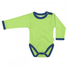 Kivizöld-sötétkék hosszú ujjú baba body kombidressz, body