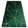  Kizárólagos EMERALD szőnyeg 1013 glamour, elegáns geometriai üveg zöld / arany 160x220 cm