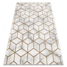  Kizárólagos EMERALD szőnyeg 1014 glamour, elegáns kocka krém / arany 160x220 cm lakástextília