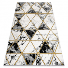  Kizárólagos EMERALD szőnyeg 1020 glamour, elegáns márvány, háromszögek fekete / arany 160x220 cm lakástextília