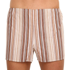  Klasszikus férfi bő szárú boxeralsók Foltýn barna csíkos nagyméretű csíkokkal (KN77) 5XL