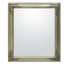  Klasszikus stílusú élcsiszolt szögletes fali tükör faragott ezüst blondel keretben 72x67x3cm bútor