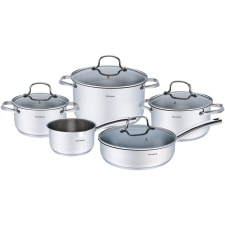 Klausberg 9 Darabos Edénykészlet - Rozsdamentes Acél, Edzett Üveg Fedő KB-7215 (KB-7215) edény