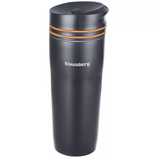 Klausberg dupla falú utazó bögre 380ml - fekete / narancs (KB-7149O) termosz