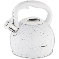 Klausberg KB-7319 Teáskanna, Sípszóval, Fehér Gránit Mintás, 2.0L (KB-7319) vízforraló és teáskanna
