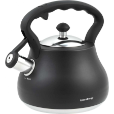 Klausberg KB-7446 Teáskanna, Sípszóval - Fekete, 2.7L (KB-7446) vízforraló és teáskanna