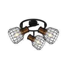 KLAUSEN Grimy PL3 fekete-sárgaréz mennyezeti lámpa (KL163009) E27 3 izzós IP20 világítás