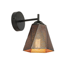 KLAUSEN Hexa AP1 fekete falikar (KL101047) E27 1 izzós IP20 világítás