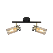 KLAUSEN Ideal AP2 fekete-sárgaréz mennyezeti lámpa (KL162000) E14 2 izzós IP20 világítás