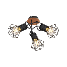 KLAUSEN Skull PL3 fekete-barna mennyezeti lámpa (KL163017) E27 3 izzós IP20 világítás