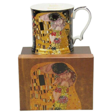  Klimt porcelán bögre - 380 ml - The Kiss fekete hátterű bögrék, csészék