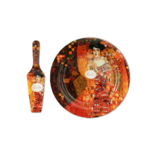 Klimt Üvegtányér lapáttal 30cm, Klimt:Adele Bloch tányér és evőeszköz
