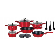  KlönBerg alumínium edénykészlet, 15 db-os Burgundy edény