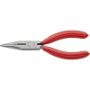 Knipex Fél-kerek csőrű fogó vágóéllel (Rádiófogó) 140 mm, hegyes, lapos pofa, Knipex 25 01 140 (25 01 140)