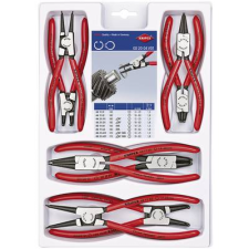 Knipex Seeger gyűrű fogó készlet Alkalmas Külső- és belső csapágygyűrűk 19-60 mm, 12-25 mm 10-25 mm, 19-60 mm Hegy forma Egyenes, Hajlított, 90° Knipex 00 20 04 V01 (00 20 04 V01) - Fogók fogó