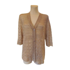  Knitt bézs horgolt női kardigán (méret: XXL) női pulóver, kardigán