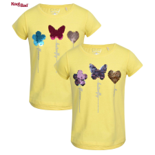 Knot So Bad Megfordítható flitteres póló virágos,pillangós,szíves  18-24 hó (92 cm) gyerek póló