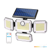 Kobi Napelemes LED reflektor kültéri kertre 2,5 W lm 6500 K hidegfényű mozgás- és alkonyérzékelővel IP44 fekete fényű Kobi