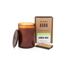 Kobo Woodblock Candle Bamboo Mint illatgyertya (15oz / 425g), gyertya
