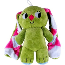 Kockás fülű nyúl álló plüssfigura - 23 cm (02338) plüssfigura