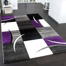  Kockás szőnyeg - szürke és lila 160x230 cm lakástextília