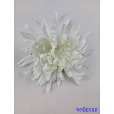  Kócos krizantém selyemvirág fej 14cm - Fehér dekorációs kellék