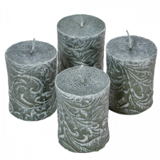 Kőhatású indás henger 55x80mm zöld 4db/csom (db ár) gyertya