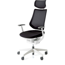 KOKUYO ING Glider 360° bílá kostra, černá síťovina, s podhlavníkem forgószék