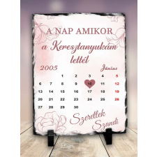 Kőlap keresztszülőknek - Amikor keresztanyukám lettél grafika, keretezett kép