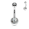  Köldök piercing orvosi fémből 8mm! (crystal kővel)