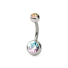  Köldök piercing titánból (crystal ab kővel)