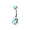  Köldök piercing titánból (türkiz kővel)