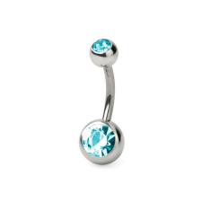 Köldök piercing titánból (türkiz kővel) testékszer