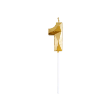 Kolibri Játék 1-es elegáns számgyertya - ARANY party kellék
