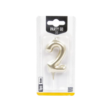 Kolibri Játék 2-s szám gyertya ARANY 6 cm party kellék