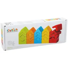 Kolibri Játék Cubika Fa toronyépítõ szett (5 db/csomag) puzzle, kirakós