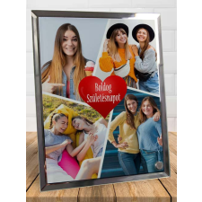 Kollázs fotós üvegfotó - Boldog szülinapot grafika, keretezett kép