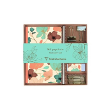  Kollekció Clairefontaine Gaia bézs jegyzetfüzet, ceruza, binder csipesz, kapocs, radír füzet